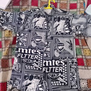 unisex oversized shirt with ethnic pattern in the