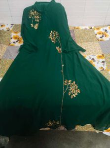 Emerald Green Embroidered Frock