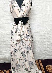 Floral Cream Maxi Dress/Gown