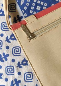 Chic Pink and Beige Sling Bag turned Clutch