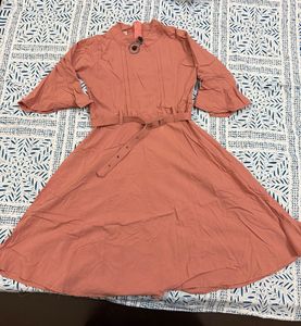 Vintage Pink Belted Dress