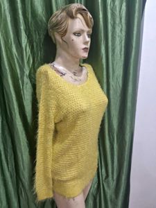 Yellow Fuzzy Knit Sweater