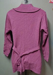 Long Mauve Knit Cardigan