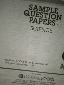 Oswaal Science Class 10 Sample paper