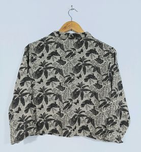 MAX Women Dark Cream Floral Printed Top
