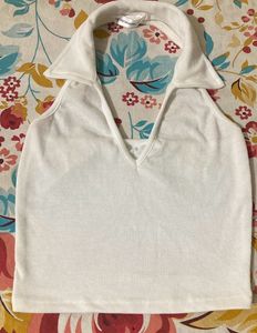 Halter Neck White Top