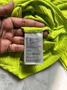 Green Knotted Crop Top