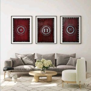 Framed Indian Symbol Art Prints (Set of 3)