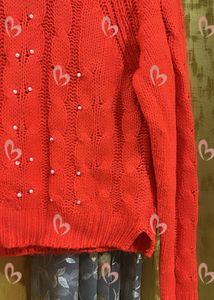 Rio Beaded Orange Sweater Top🧡