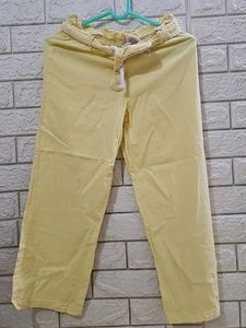 Yellow High-Waisted Wide Leg Pants