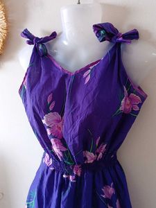 Hawaiin Orchid Print Floral Dress From Hawaii