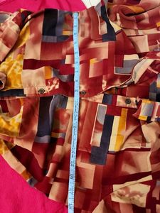 L Size Libas Kurti - Vibrant Red and Yellow Plaid