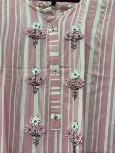 Pink Striped Kurta