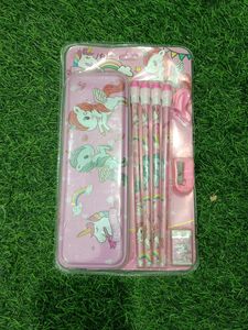 Combo Of Unicorn stationery Set And Geometry Box