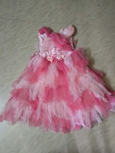 Pink Ruffled Party Dress