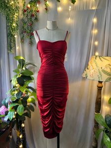 Red Bodycon Midi Dress