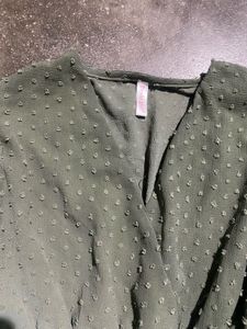Olive Green Ruffle Mini Dress