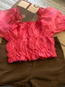 Shorts With Ruffle Top