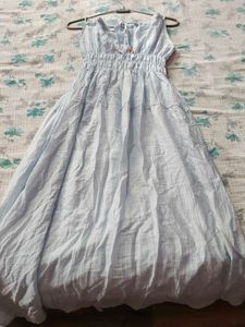 Blue Gathered Dress
