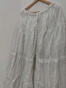 White Embroidered Palazzos