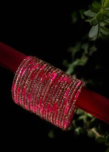 Glass Bangles with Zircon Gemstone