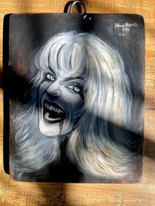 Vintage Gothic Vampire Painting On Wooden Board🧛