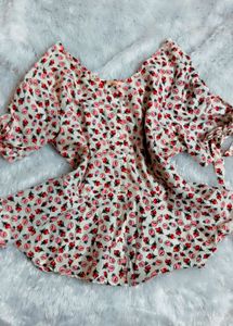 🤍❤️Floral Print Styled Sleeves Cute Top❤️🤍