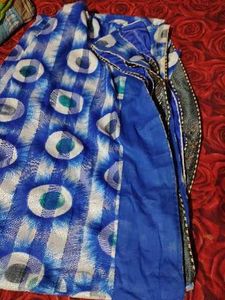 Blue Patterned Saree