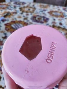 Miniso Pink Glass Bottle