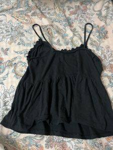 American Eagle Black Button-Front Cami