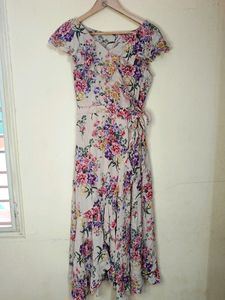 Multi Printed Wrap Maxi Dress