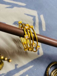 Combo Pack Of Three Silver And Gold Bangels