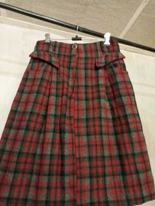 Vintage Plaid Wool Skirt