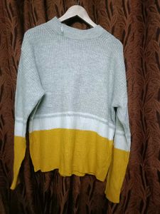 Color Block Knit Pullover Sweater