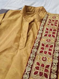 Gold Kurta with Embroidery