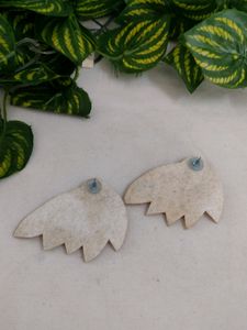 Peach Beaded Leaf Earrings