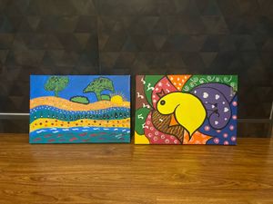 Set Of 2- New Canvas Painting Handmade