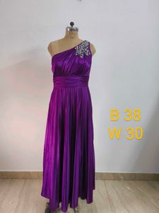 Purple One-Shoulder Gown
