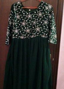 Elegant Green Embroidered Dress