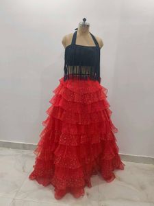 Red Ruffled skirt and top
