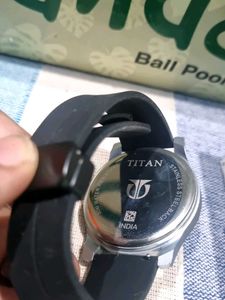 Titan Watch - Black Face, Silver Casing