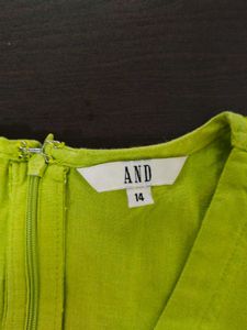 AND Lime Green Fit &amp; Flare Dress