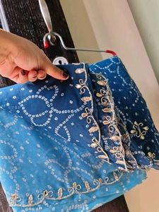 Sky blue Shaded Bandhani Saree (New)