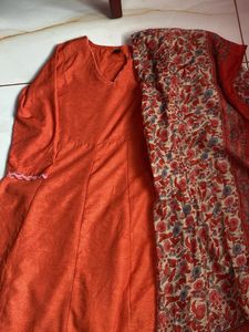 Orange 3 peice Kurta Set