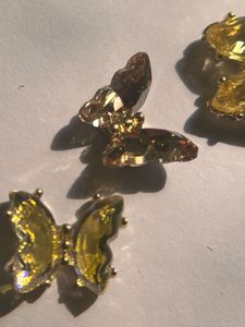 Golden Crystal Butterfly Charm