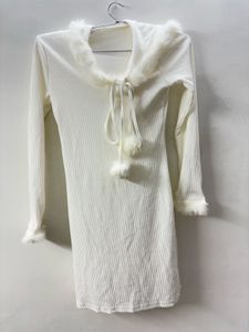 Cute White Pompom Dress