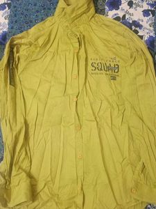 Olive Green Printed Shirt