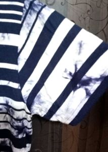 Striped Tie-Dye Polo Shirt