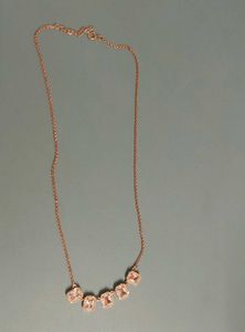 925 SS necklace with pink solitaires