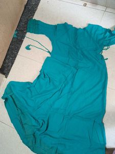 Teal Kurta Dress with Wooden Buttons